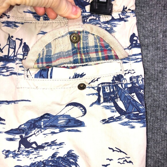 First Wave Boys Cargo Shorts Size 12 Tan Blue Elastic Waist Drawstring Beach‎ - Picture 5 of 9